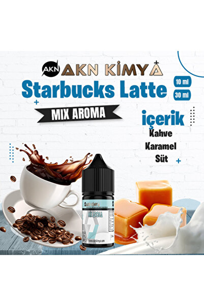 akn kimya Starbucks Latte Mix Aroma Kahve Karamel Süt Gıda Aroması 10 ml