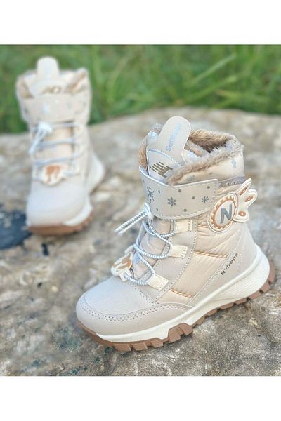Surpie Shoes Παιδικές μπότες χιονιού, γούνινες παιδικές μπότες, αδιάβροχες παιδικές μπότες