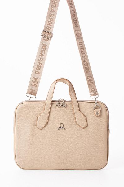 H&D COLLECTİON Μαλακή δερμάτινη θήκη για χαρτιά και φορητό υπολογιστή 14-15 ιντσών - με ιμάντα στήλης 631