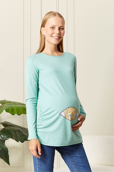 epaavm Long Sleeve Printed Maternity T-Shirt