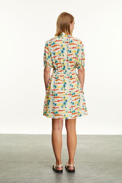Mudo Printed Pocket Mini Shirt Dress