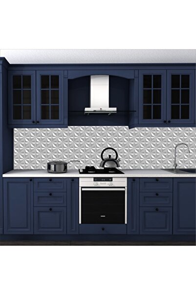 Bigaimaj Mutfak Beyaz Taş Tezgah Arası Kendinden Yapışkanlı Folyo Kaplama 60 Cmx 100 Cm