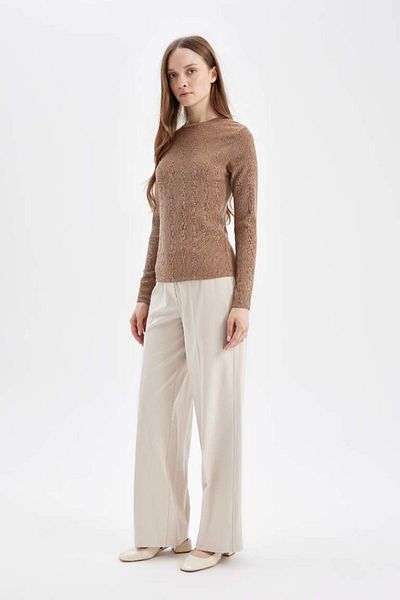 DeFacto Textured Crew Neck Wrinkled Tunic