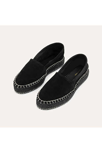 Mudo حذاء إسبادريل من جلد الغزال مع نعل محبوك