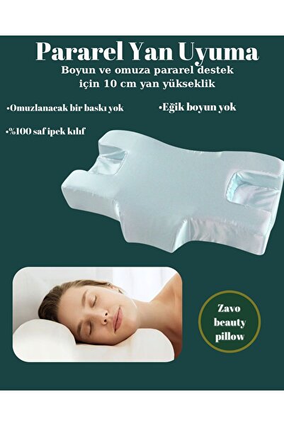 ZAVO Beauty Pillow Kirisiklik Önleyici Ortopedik Güzellik Yastigi Ve Yedek Sa...