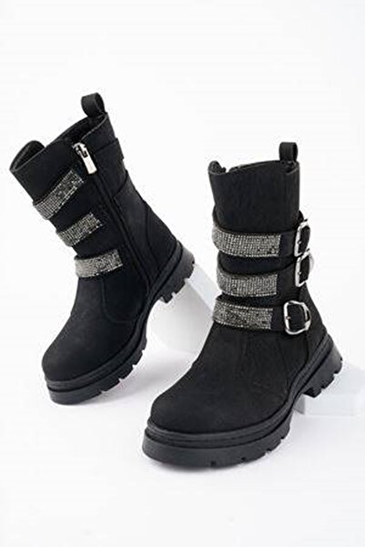 Jomoti Önü Taşlı Siyah Kız Çocuk Bot