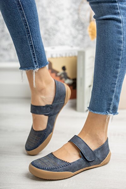 Jomoti Ortapedik Ped Cırtlı Lacivert Ayakkabı