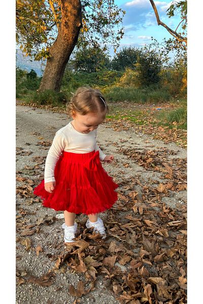 ALYRA Girl Child Baby Tulle Tutu with Bow Special Day Birthday Wedding Party Puffy Ruffled Eid Skirt