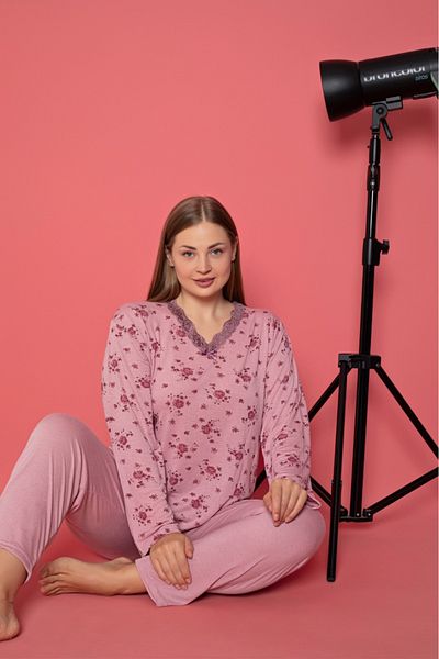 CALİA Women's Bamboo Large Long Sleeve Pajama Set New Season