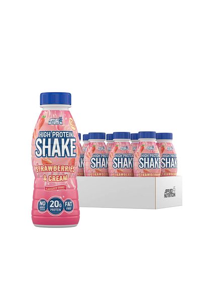 applied nutrition High Protein Shake, Strawberries Cream, 330 ML Box Of 12 PCs