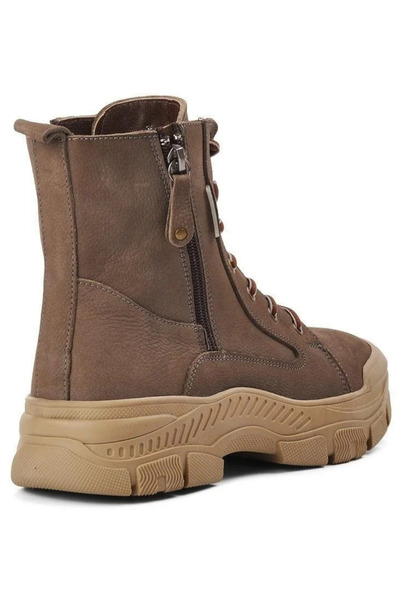 Voyager 8893 Zn Kadın Koyu Bej Nubuk Deri Bot