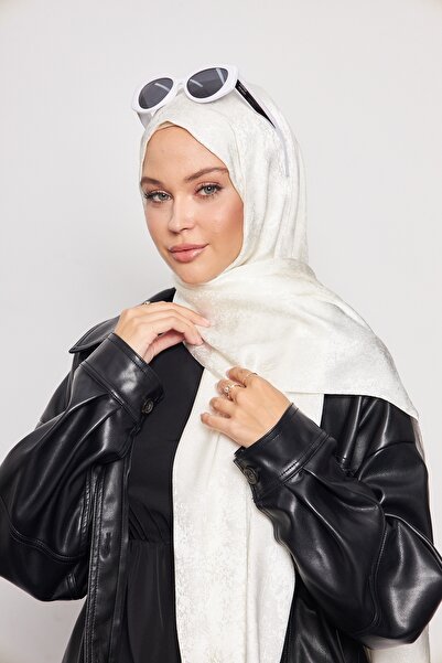 Scarf Σάλι Gi Shine Jacquard - Χρώμα Pearl Cream