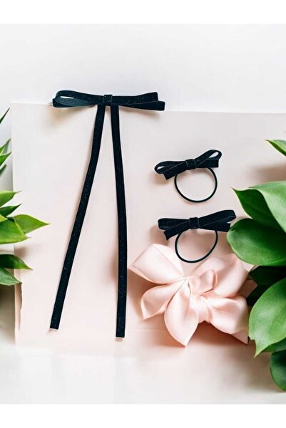 MAKSESUAR مشبك القوس الأوتوماتيكي للسيدات + 2 مشبك مطاطي على شكل فيونكة