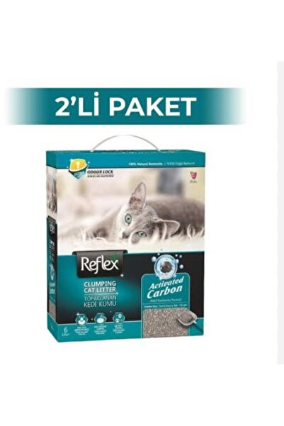 Reflex Aktif Karbonlu Süper Hızlı Topaklanan Kedi Kumu 6 Lt x 2 Adet
