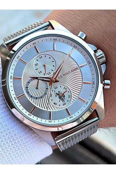 U.S. Polo Assn. U.S. Polo Assn Men's Wristwatch - Steel Cord, 5 Atm Water Resistant, Internal Functions Active Us-Pa1094.04
