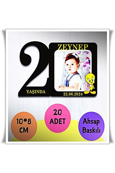 wonderlike Bebek Çocuk Doğum Günü Resimli Ahşap Magnet 10 Adet