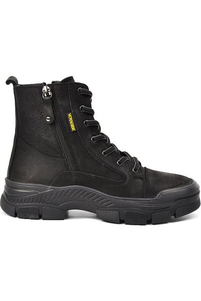 Voyager 8893 Zn Γυναικείες μαύρες δερμάτινες μπότες Nubuck