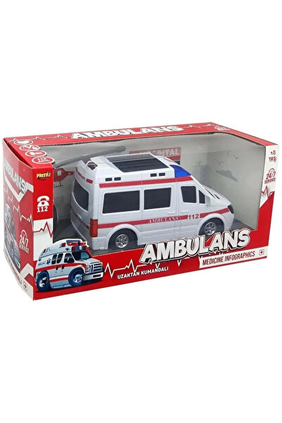 SUDESA OYUNCAK PİLLİ UZAKTAN KUMANDALI AMBULANS ARACI 1112