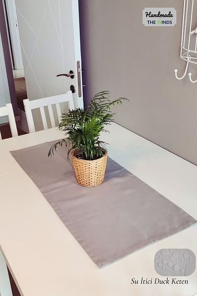 THE WINDS Light Gray Water Resistant Runer - American Service Tablecloth, Ranir, Runner 100X40 cm Rectangular