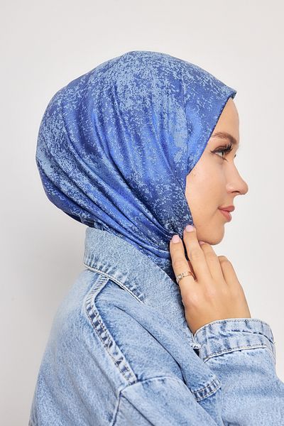 Scarf Gi Shine Jacquard Shawl - Saks Blue Tones