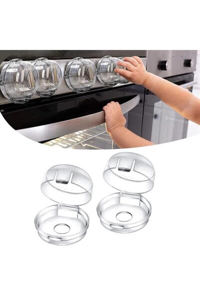 Go İthalat Heat Resistant Plastic Stove Knob Protector Knob Lock Safety Assem...