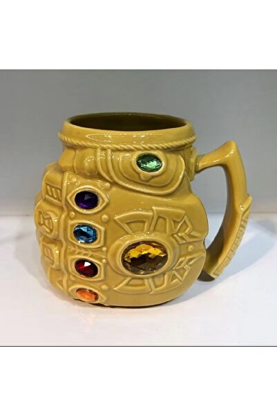 hediyeconcepti 500ml Ceramic Thanos Cute Action Character Drinkware Mug & Sof...