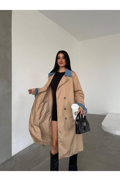 NFES TEKSTİL 110 CM Kot Garnili Trençkot