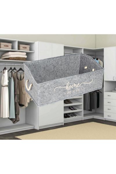 Ethab Ticaret Felt Rectangular Shelf Organizer – Mega– Gray (4457)