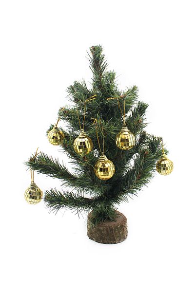 Lora Wedding 6 Gold Colored Christmas Tree Disco Balls