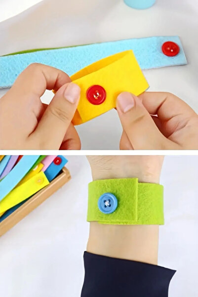 Swift Shop Çoçuklar için Egitici&Öğretici Keçe'den Düğme Bileklikler Erken Eğ...