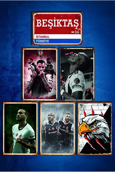 Pi Dekorasyon KARTAL  retro Ahşap 6'lı set