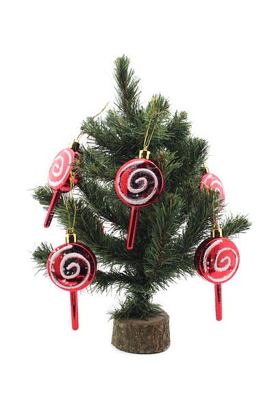 Lora Wedding 9cm 6 Pieces Plastic Silvery Hanging Red Colorful Candy Christmas Tree Ornament