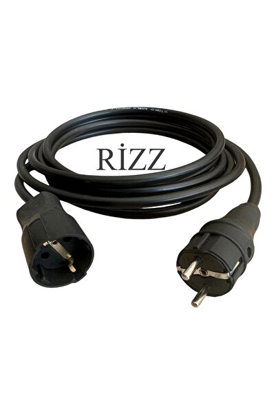 RİZZ TEKLİ SİYAH RENK 3x2,5 MM CCA TTR 4 METRE TOPRAKLI KAUÇUK SEYYAR ELEKTRİK KABLOSU