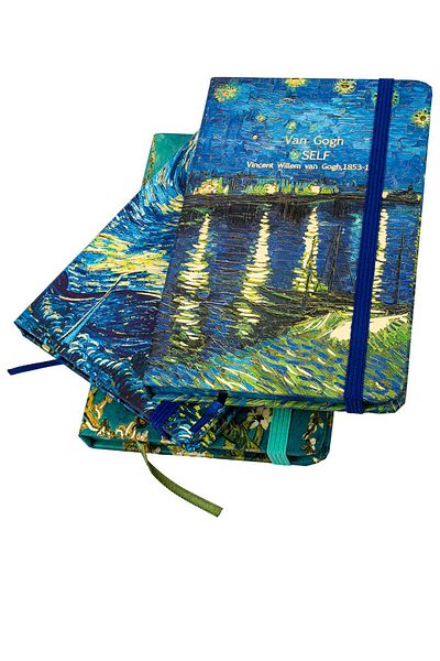 Andofis Caiet de note A5 Vincent van Gogh - Copertă rigidă, panglică elastică, 80 de coli cu rigle (1 buc)