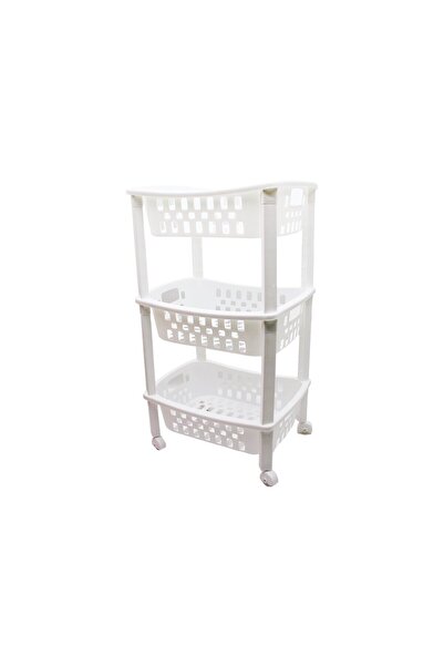 Go İthalat 3 KATLI SEPET DÜZENLEYİCİ - RAF ÜNİTESİ TEKERLEKLİ 400X295X700MM (...