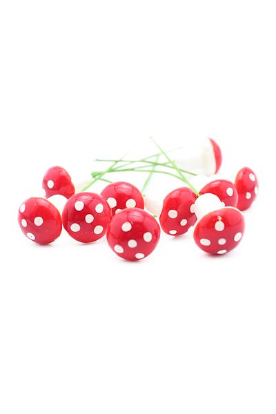Lora Wedding 10Pcs Artificial Mushroom Christmas Accessory with 3cm Diameter