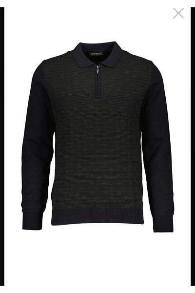 Diandor Men's Classic Polo Zippered Collar Knitwear Sweater
