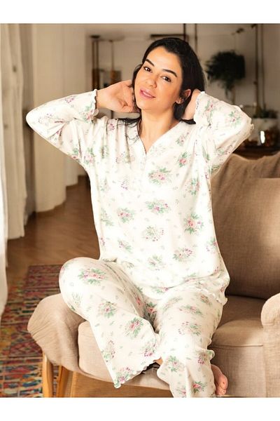 Sude Women's Bamboo, Battal Pajama Set