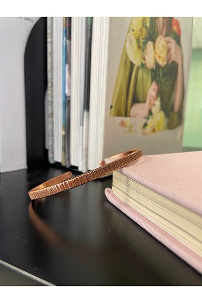 Sevilgülgünfinecrafts OXIDE CORRUGATED COPPER BRACELET