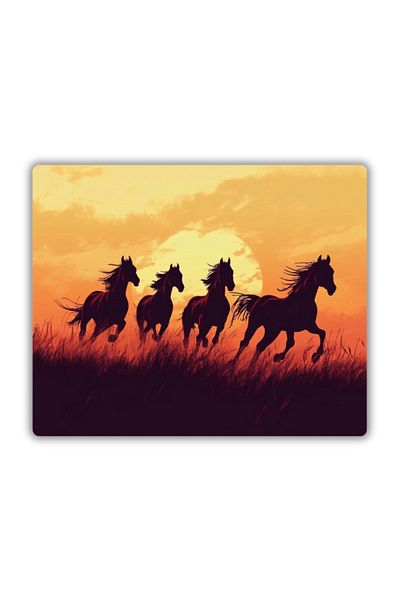 lili hediyelik Horses Running on Sunset Printed Mouse Pad 18X22 cm