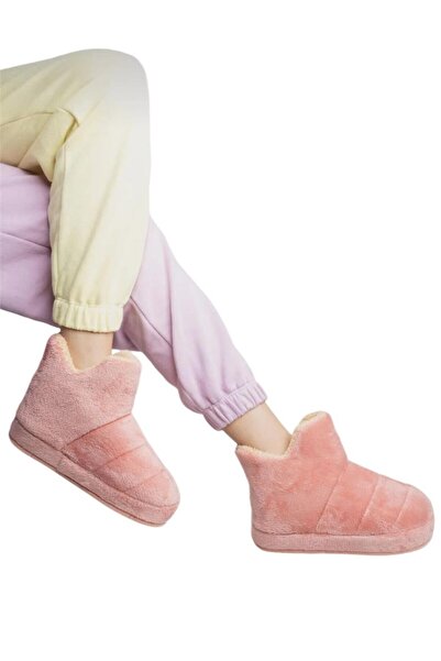 Liger Kadın Panduf Ev Ayakkabısı Ev Botu Kalın Hafif Taban PUDRA