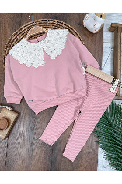 tiwitibaby Dantel Yaka Kaşkorse Tayt Pantolon 2li Kız Bebek Takım