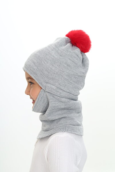 Sevimli 4-10 Years Girl's Beanie Neck Collar Snow Mask