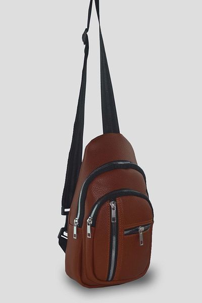 Bagorama Suomy Unisex Δερμάτινο Bodybag Τσάντα πλάτης, ώμου, χιαστί - μαύρισμα