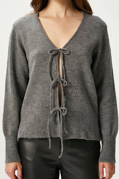 Ritnice Women's Tena Laced Anthracite Knitwear Cardigan