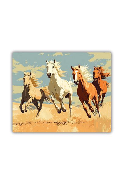 lili hediyelik Τυπωμένο Mouse Pad Running Horses 18x22 cm