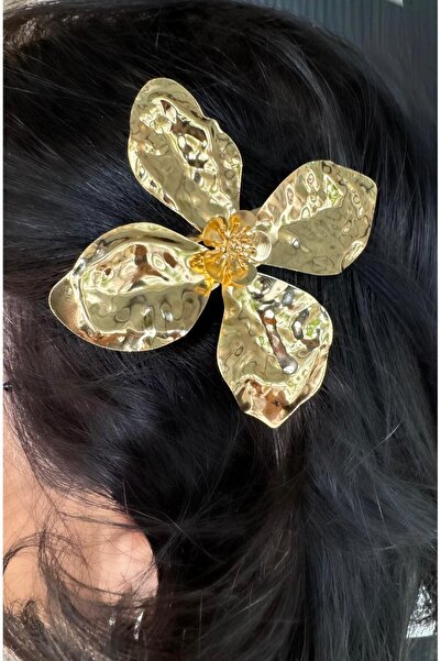 Arescollection cataramă laterală cu flori de epocă din metal mare