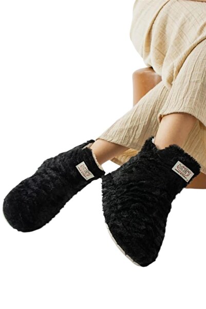 Liger Μαύρες γυναικείες παντόφλες - Αντιολισθητικές και χοντρές ελαφριές μπότες για το σπίτι