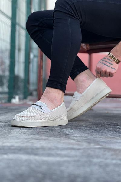 Wagoon WG060 Μπεζ Πλεκτά Ανδρικά Casual Παπούτσια Ballerina
