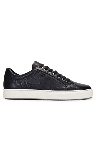 Nevzat Onay Hakiki Deri Siyah Erkek Sneaker Ayakkabı